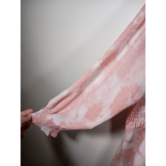 Cato Est 1946 Smocked Babydoll Pink White Square Neck Top Plus Size 26/28W - Picture 3 of 6